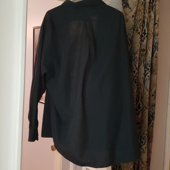 Men's Black Button Down Long Sleeve Shirt - Picture 6 of 7